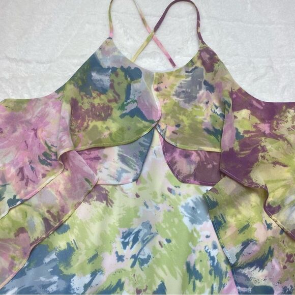 BCBGMaxazria New With Tags Multi-Color Floral Spaghetti Strap Dress Size Small - Picture 8 of 13